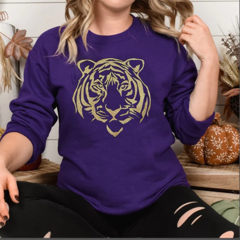 Tigers Louisiana Football Shirt GLITTER-  Tigers Game Day Shirt